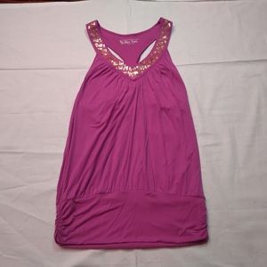 Victoria Secret Tank Top Women's Small Purple Bra Lined Sleeveless V-Neck Shirt